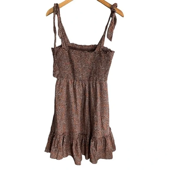 Aerie All Day Printed Smocked Mini Dress Size  Medium Tie Adjustable Straps - Picture 7 of 10